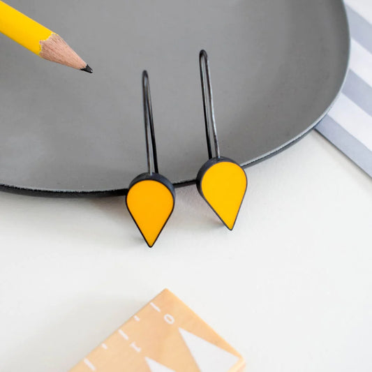 yellow teardrop earrings