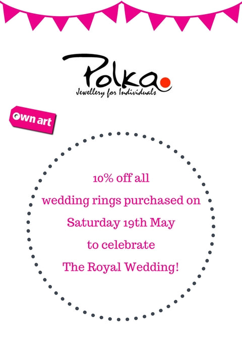 We're celebrating The Royal Wedding! Save 10% off all wedding rings on 19th May