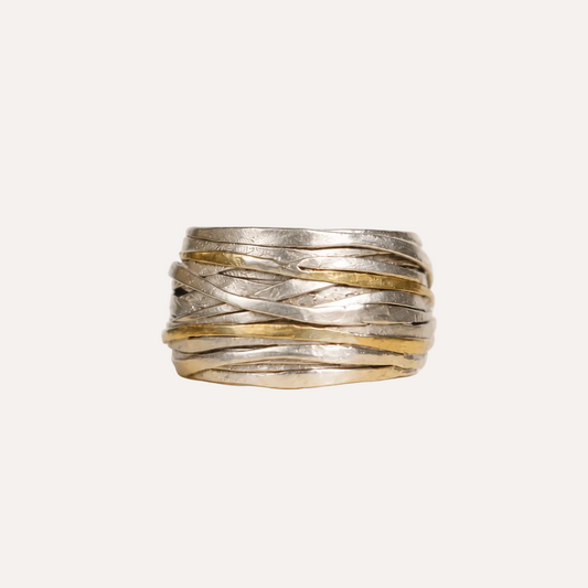 VAULT - Shimara Carlow Silver & 18ct gold wrap ring