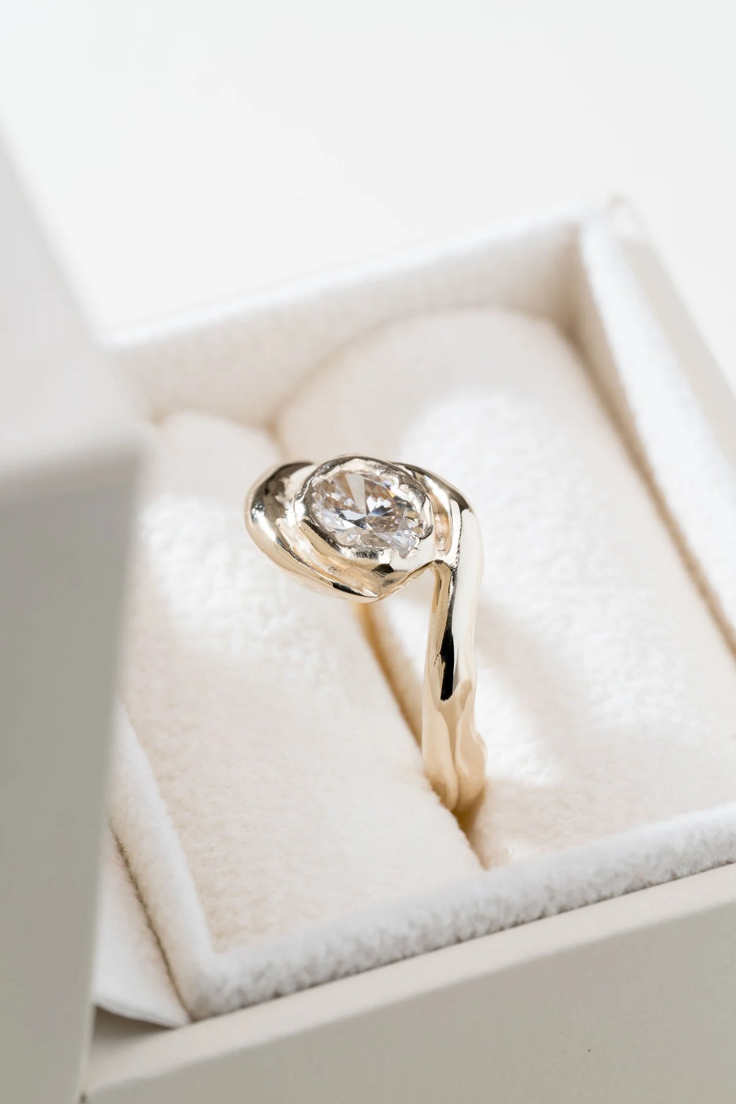 Wave Oval Diamond Ring