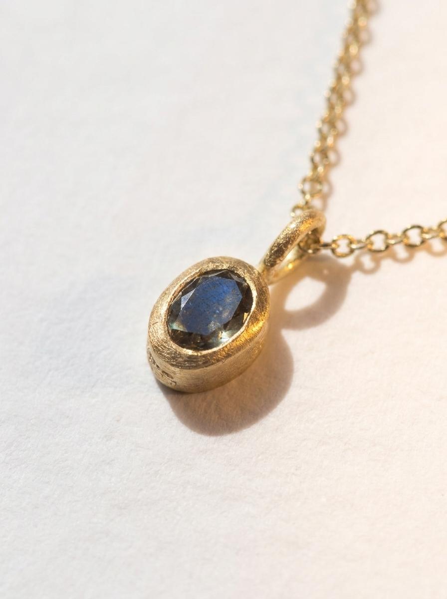 Oval Orange Diamond Necklace in 18ct & 9ct gold