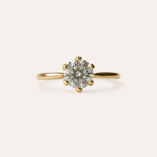 18ct yellow gold diamond solitaire