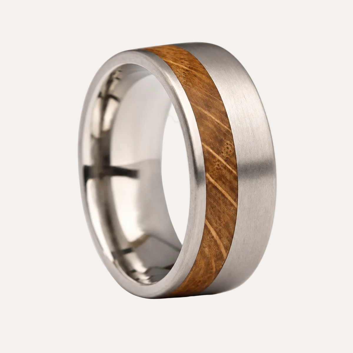Titanium and Olive wood Ring