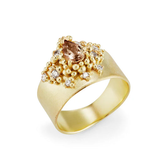 gold and blush sapphire ring