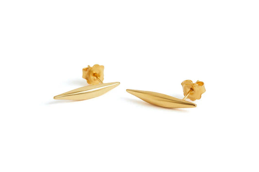 Small Quill Stud Earrings - Gold