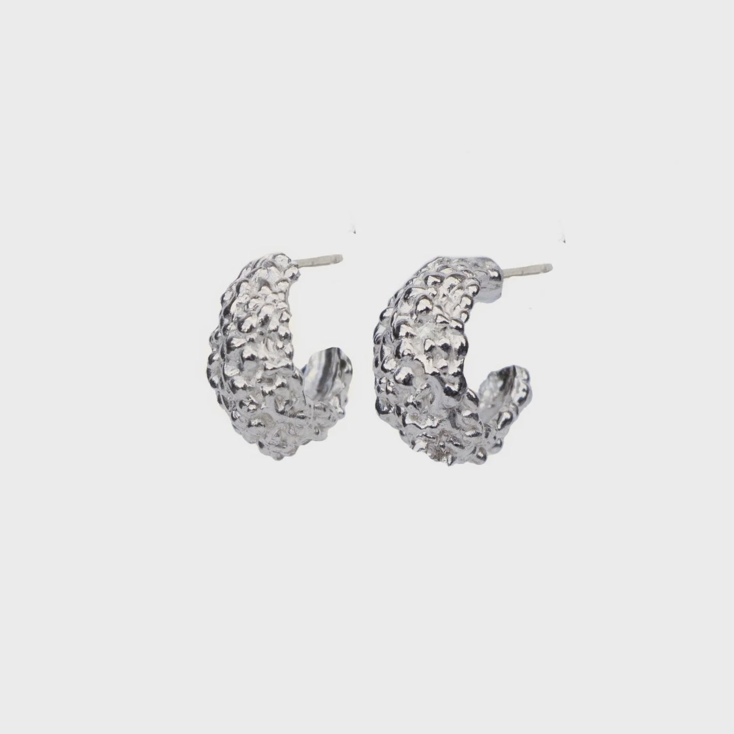 Chunky lichen hoops silver