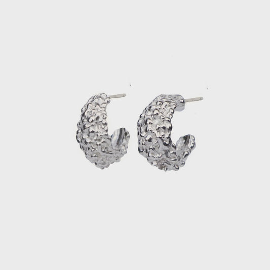 Chunky lichen hoops silver