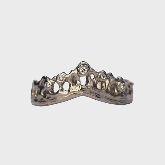 Into the deep diamond mermaid crown ring platinum