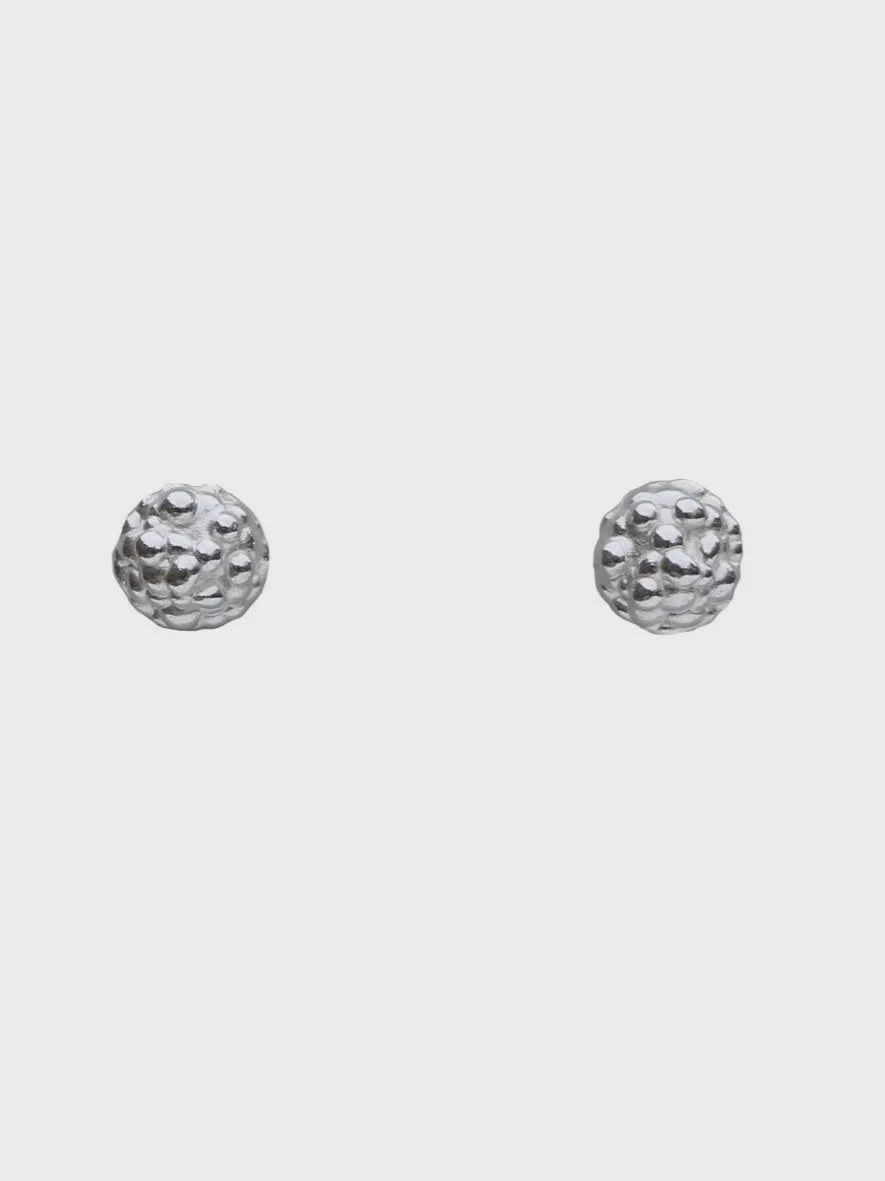 Lichen studs silver
