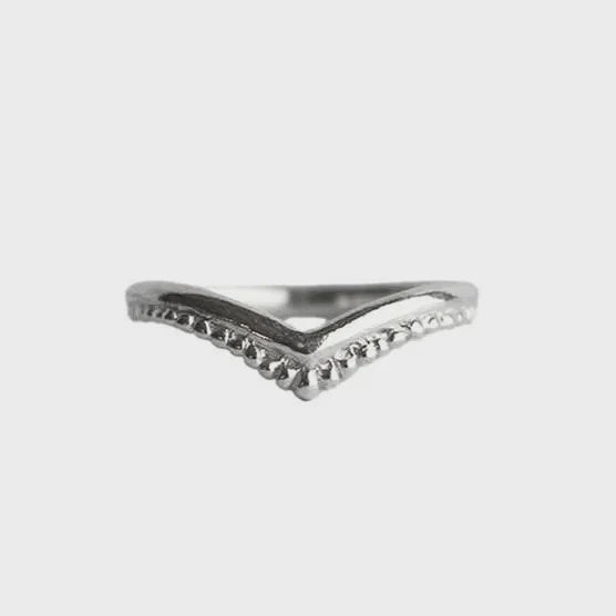 Starfish wishbone ring silver