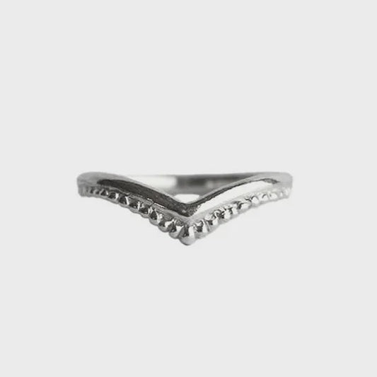 Starfish wishbone ring silver