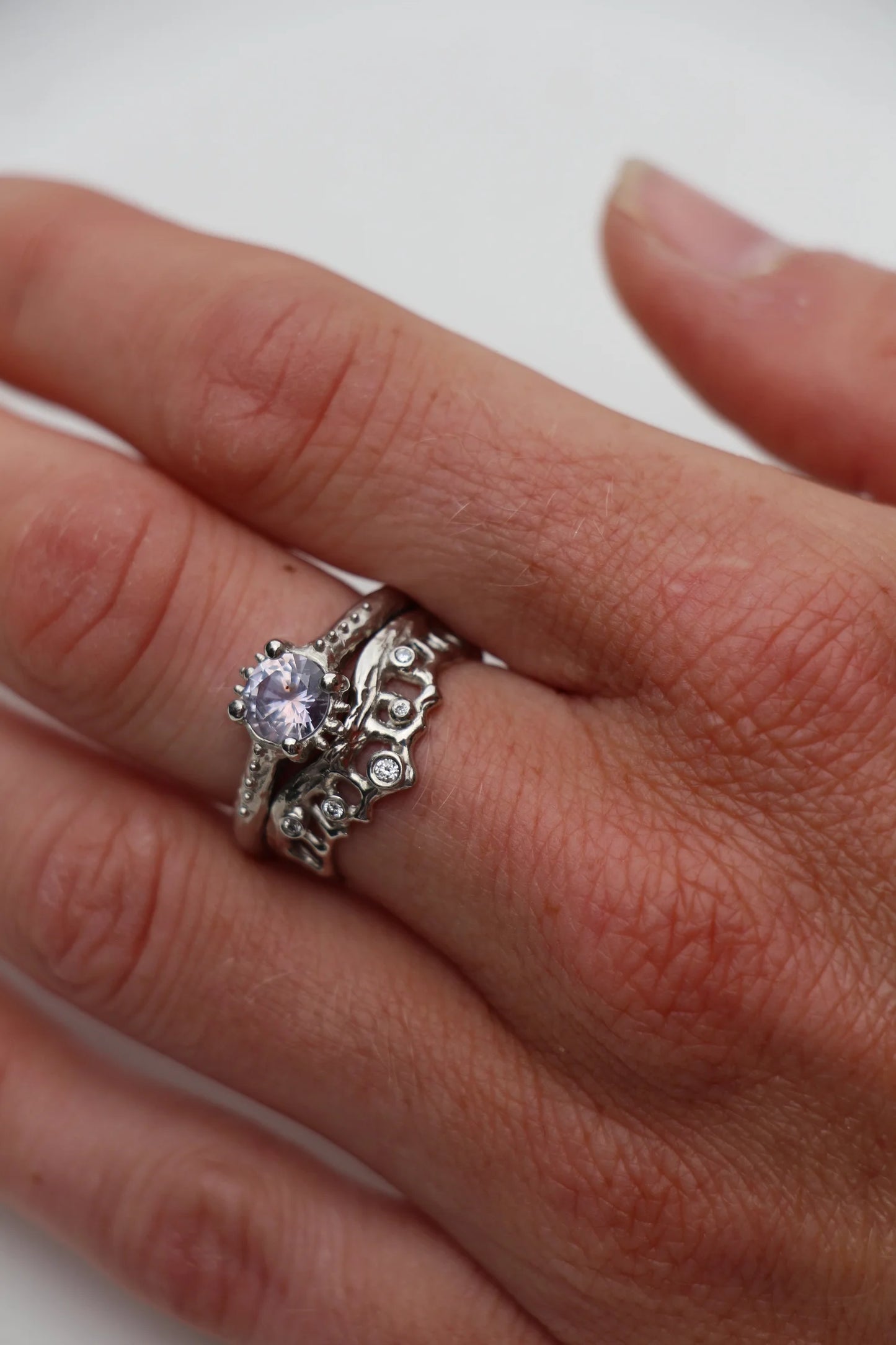Into the deep diamond mermaid crown ring platinum