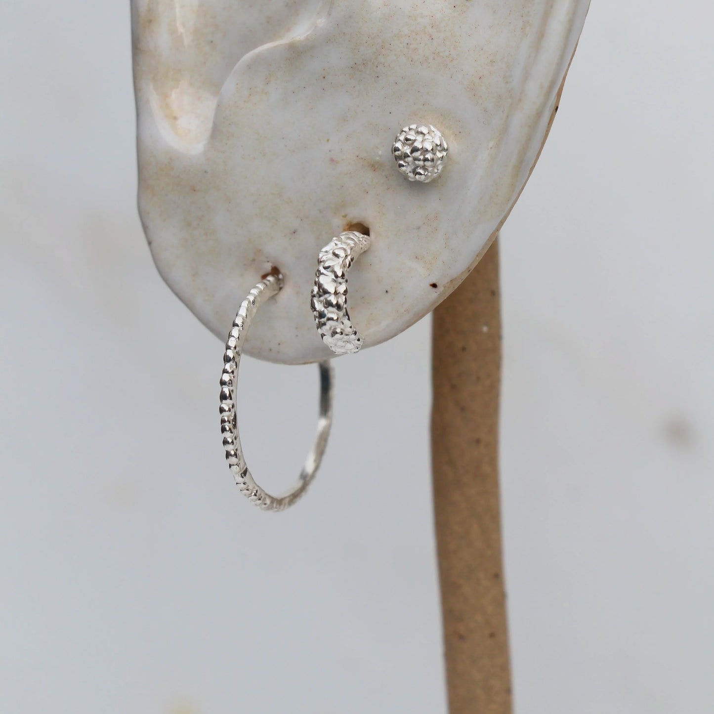 Small lichen hoops silver