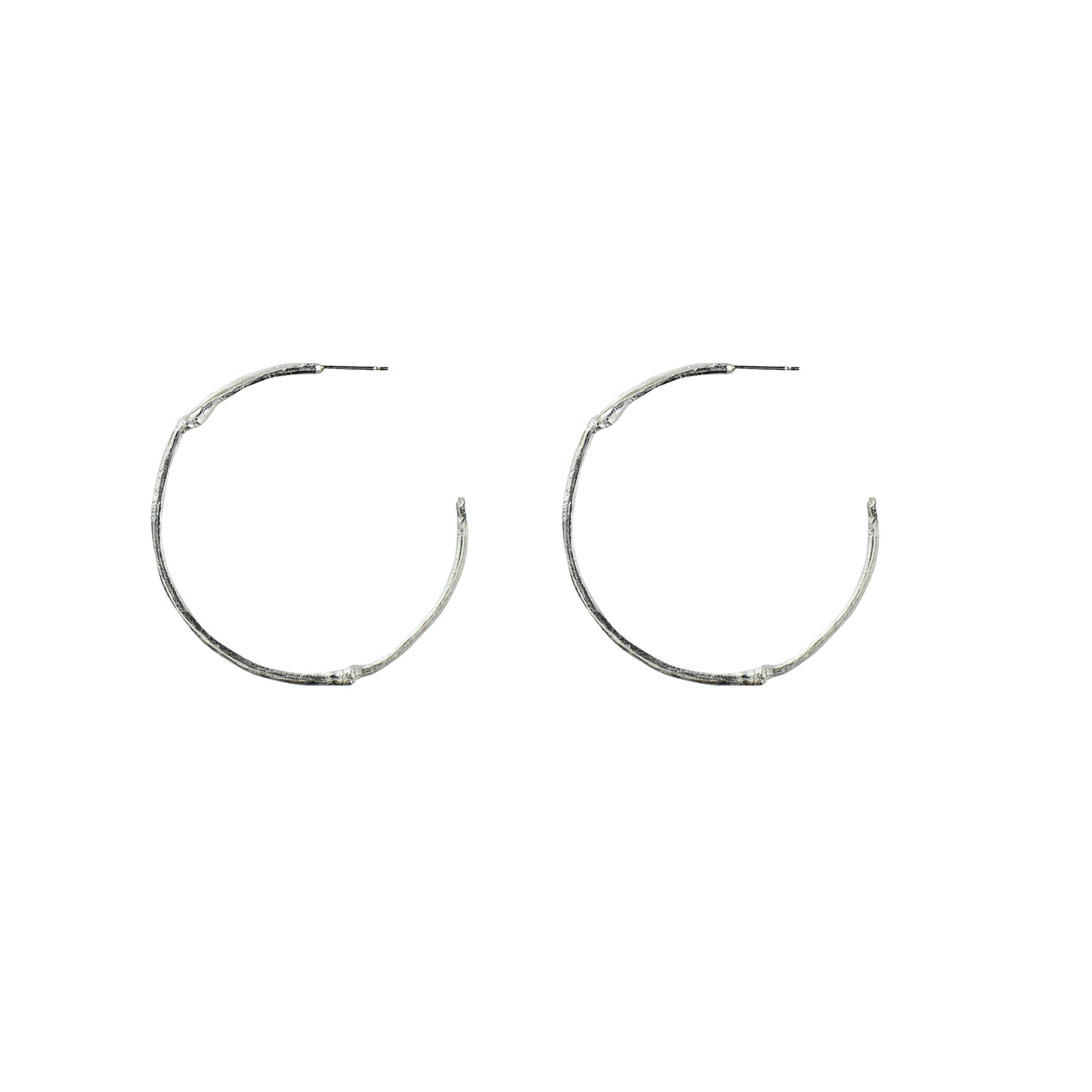 silver bamboo hoops