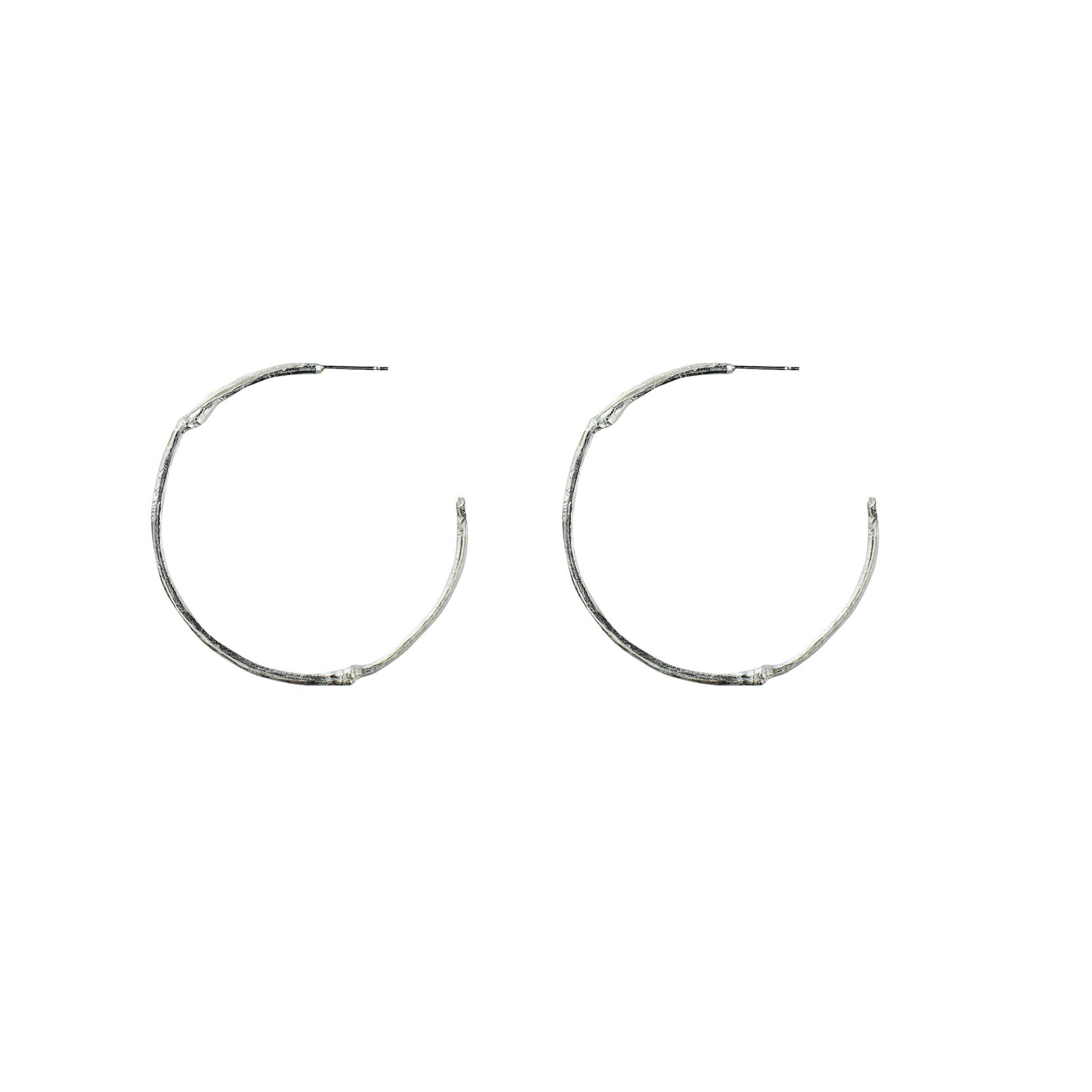 silver bamboo hoops