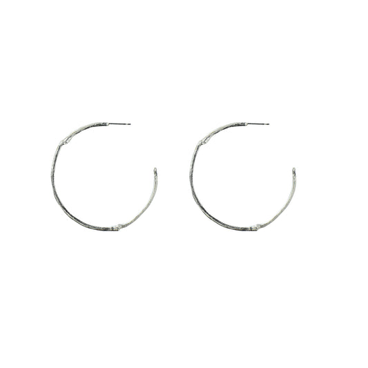 silver bamboo hoops