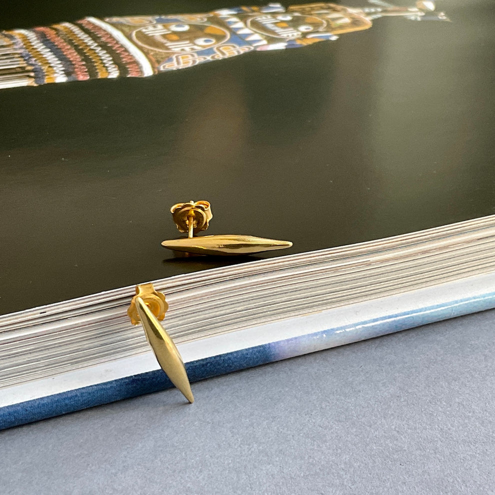 Small Quill Stud Earrings - Gold