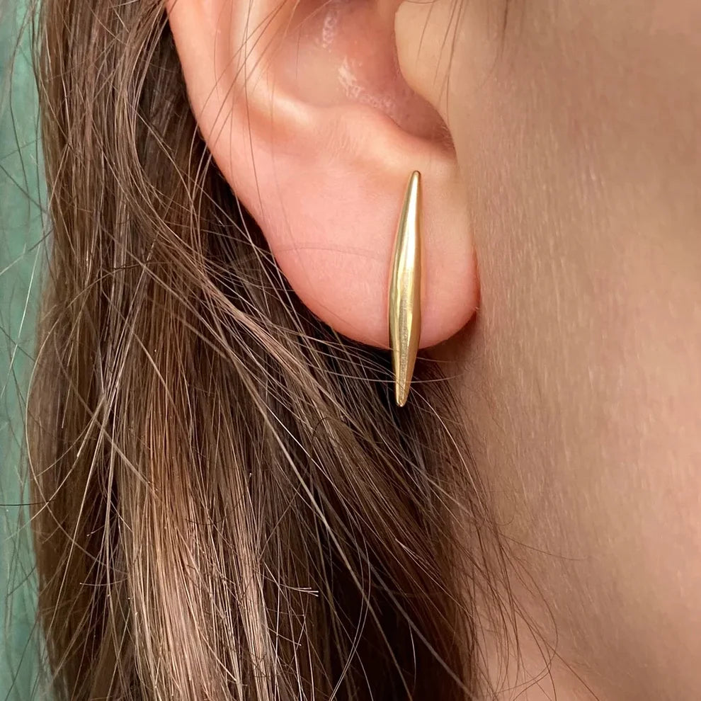 Small Quill Stud Earrings - Gold