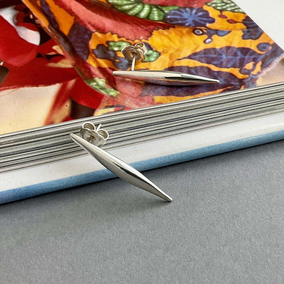 Silver Quill Studs Large