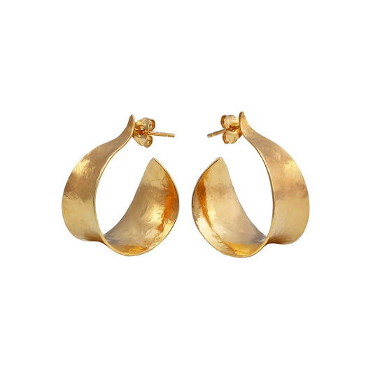 Komorebi Medium Curl Hoop Earrings - Gold Vermeil