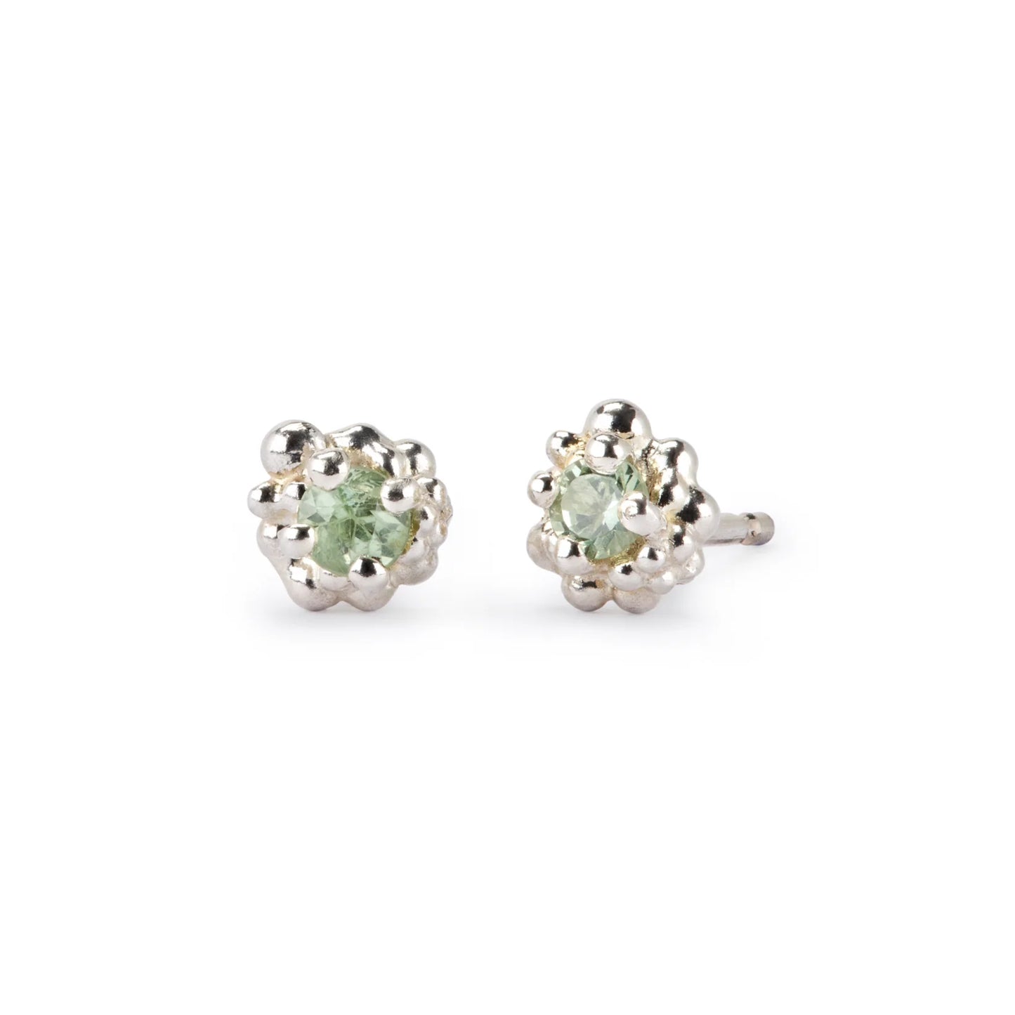 Cluster Earrings - Green Sapphire