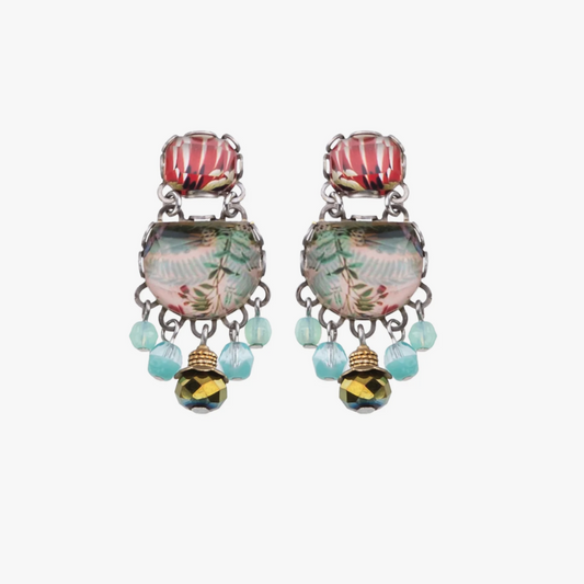 colourful floral earrings