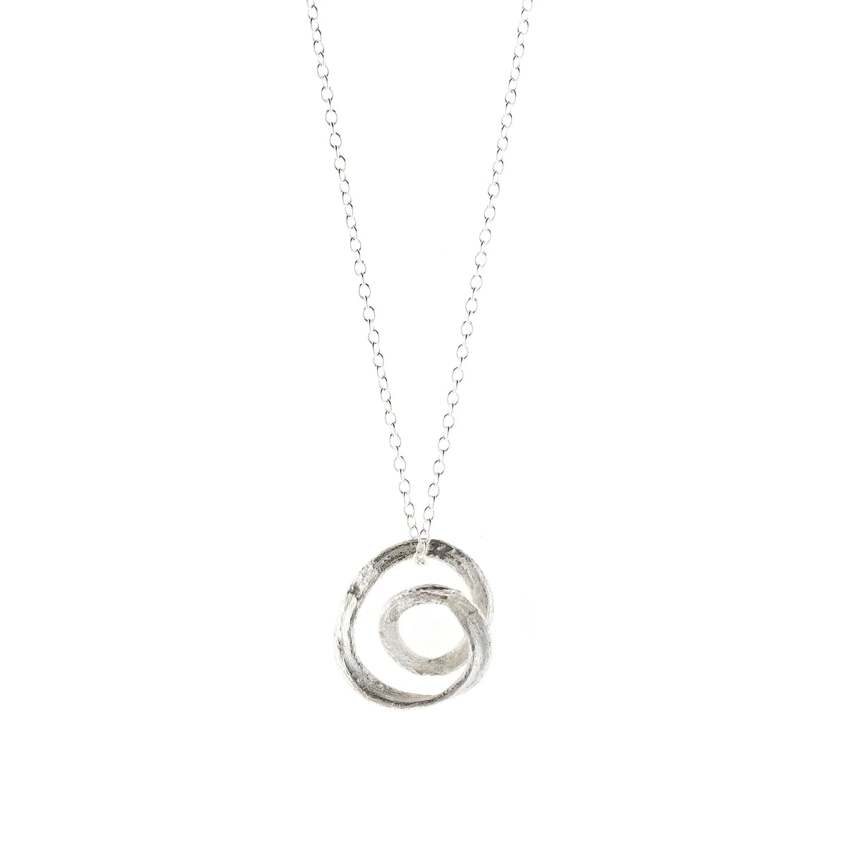 Corkscrew swirl pendant silver