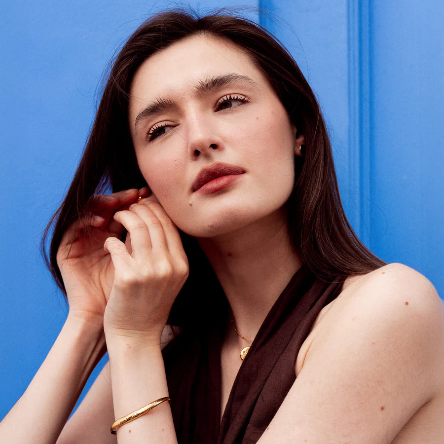 Curved Nomad Cuff Bangle Gold