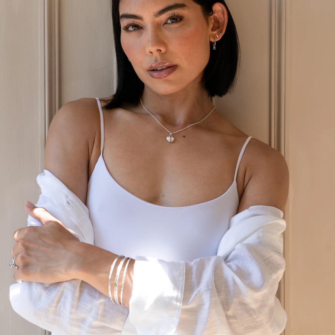 Silver Nomad Bangle Stack