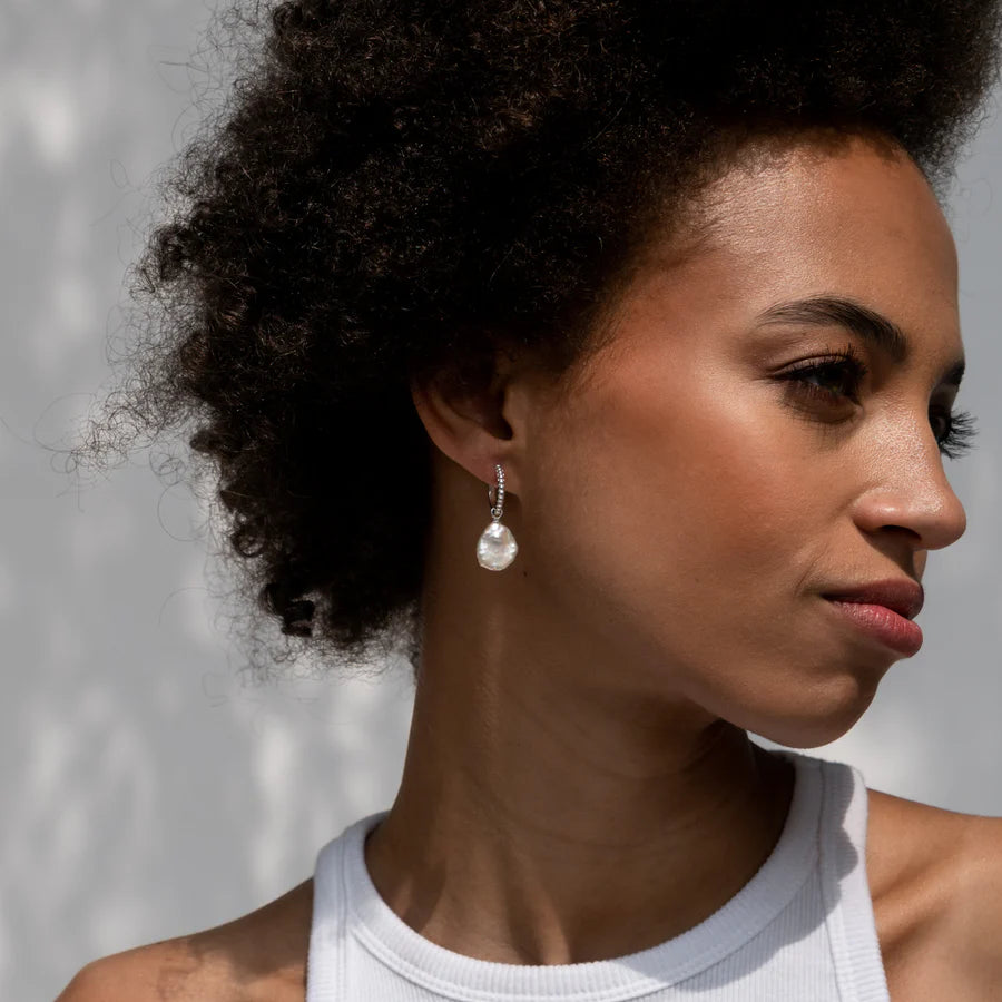 Keshi Pearl Hoops