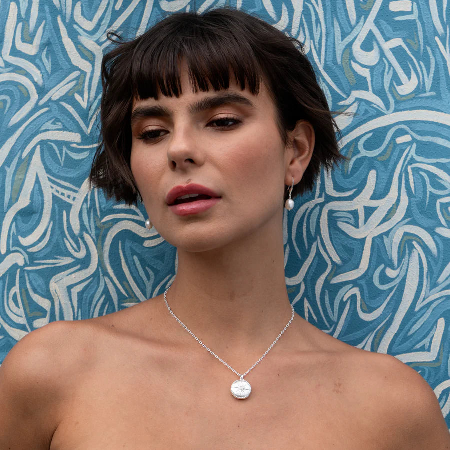 Silver & Baroque Pearl Drop Earrings