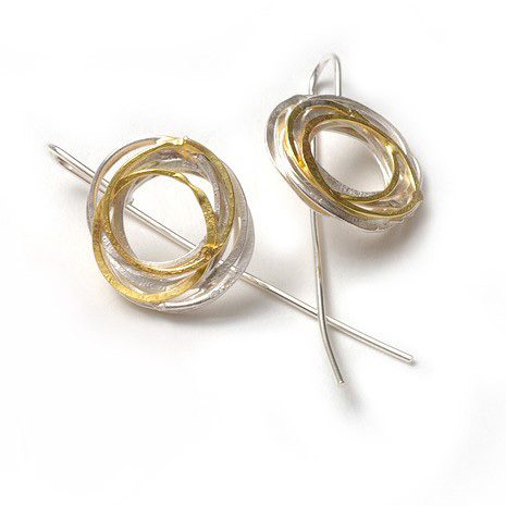 Silver & Gold Wrap Earrings