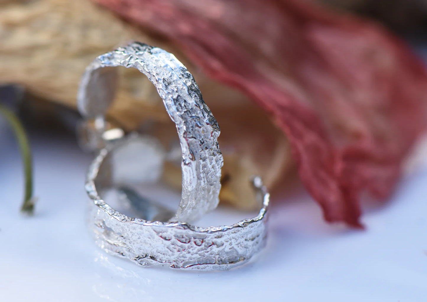 Medium London Plane Hoops - Silver