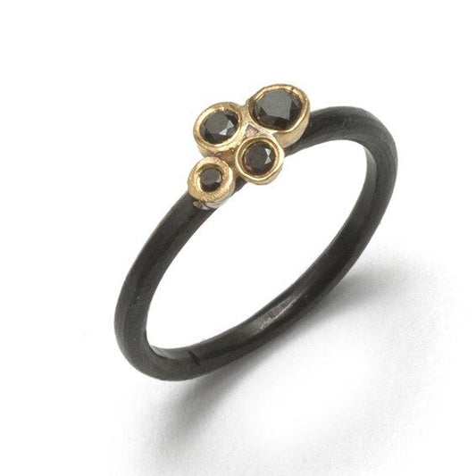 Black Diamond Cluster Ring