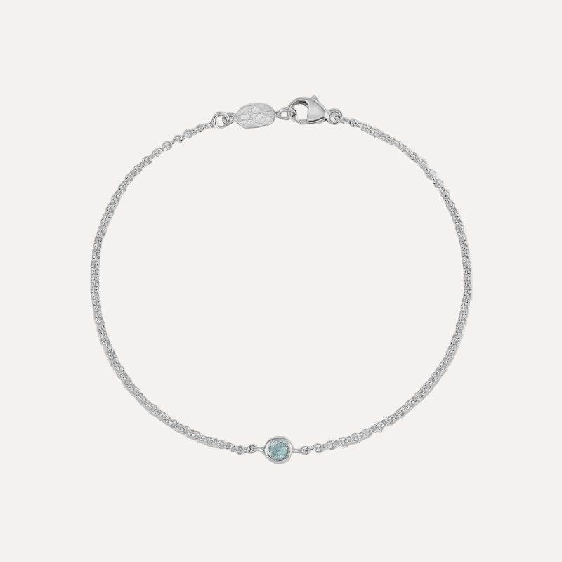 Aquamarine dewdrop bracelet - Silver
