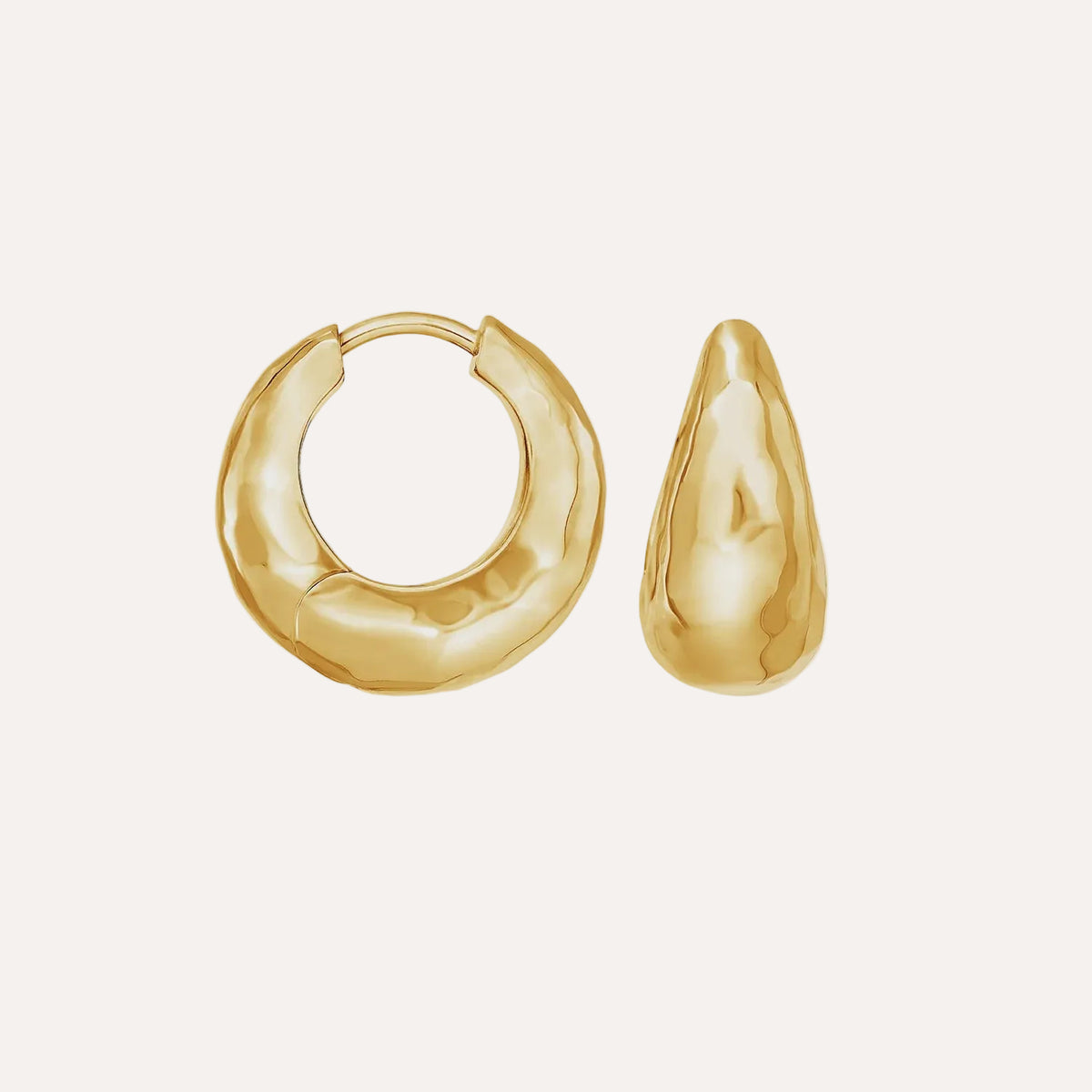 Chunky tapered nomad hoops - Gold vermeil