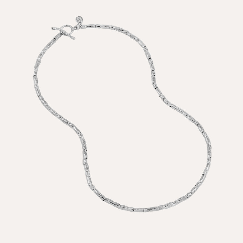 Rice nomad nugget necklace - silver 18"
