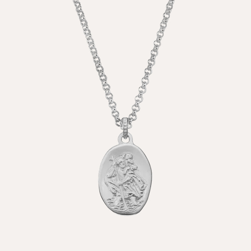 St Christopher talisman - silver
