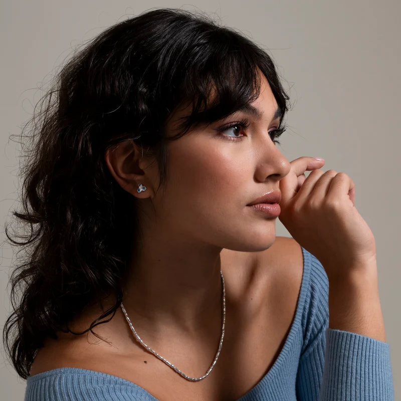 Rice nomad nugget necklace - silver 18"