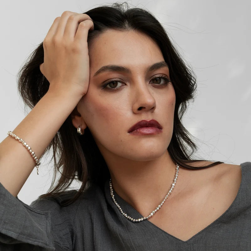 Chunky tapered nomad hoops - Silver