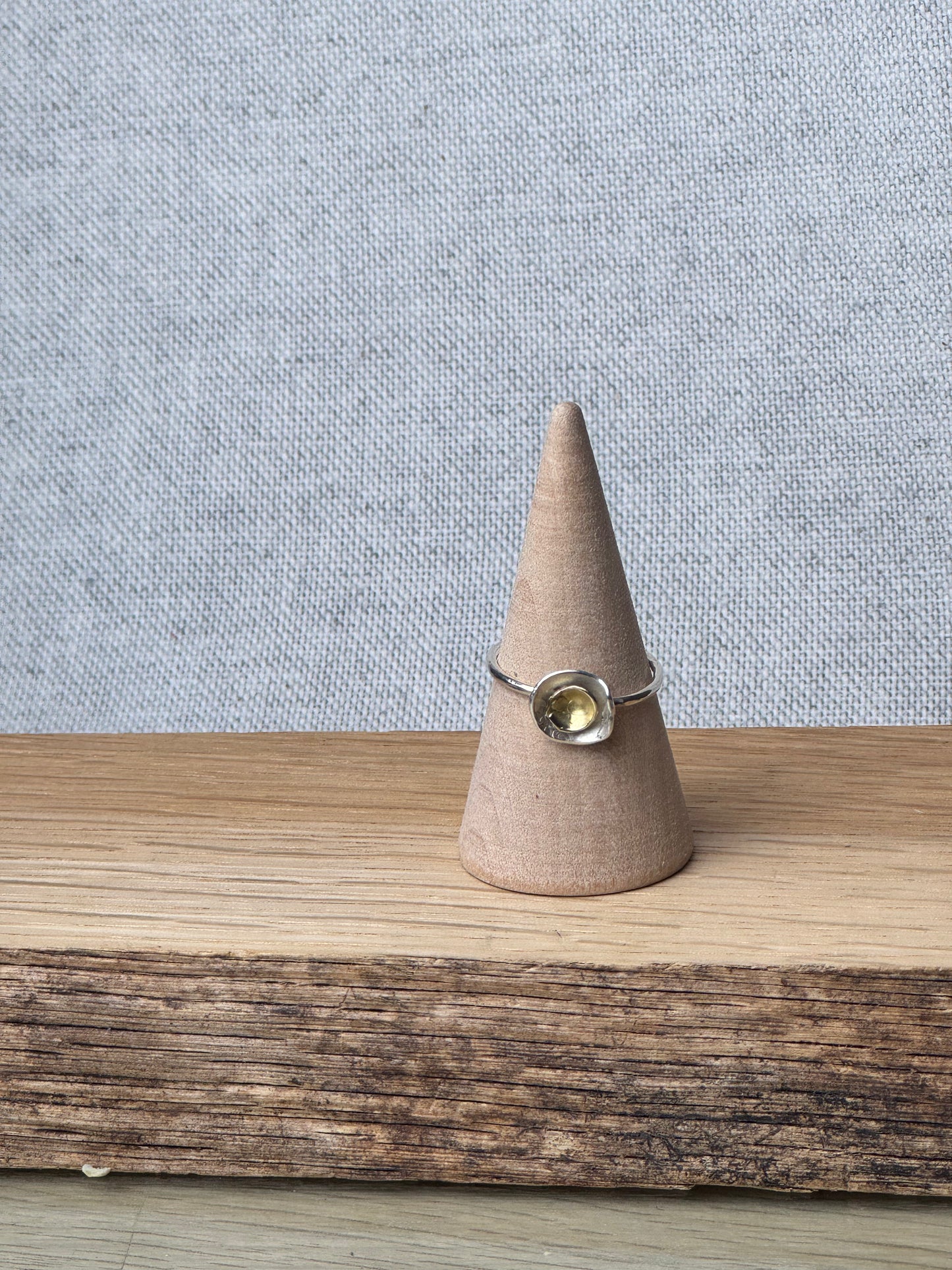 VAULT - Malcolm Morris Apple Blossom ring in silver & 18ct yellow gold size K