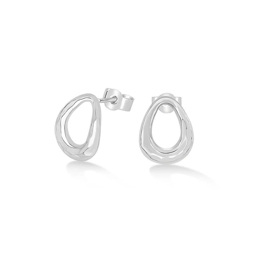 Entwined Oval Studs Silver