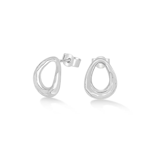 Entwined Oval Studs Silver