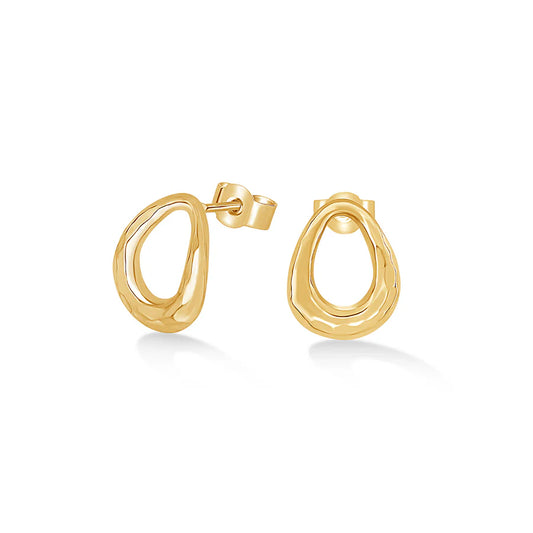 Entwined Oval Studs Gold