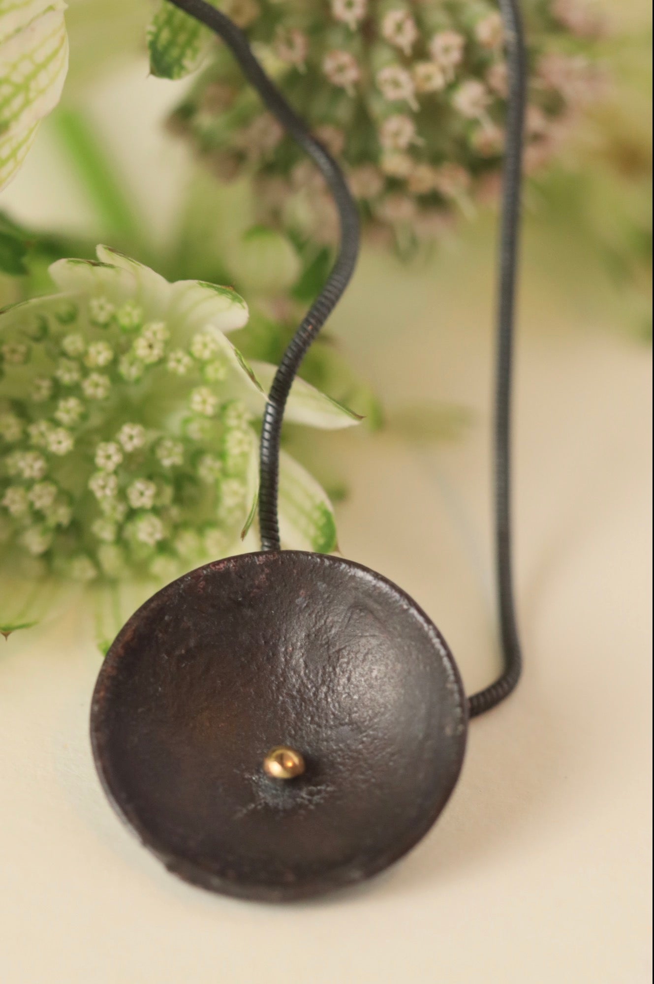 Oxidised Daisy Pendant