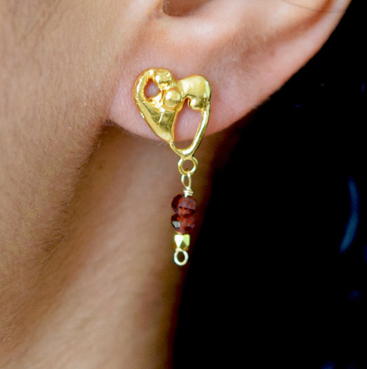 Molten Heart & Garnet Earrings