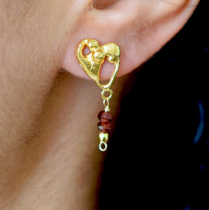 Molten Heart & Garnet Earrings