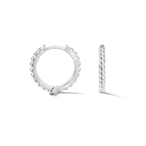 Medium Silver Dotty Huggie Earrings