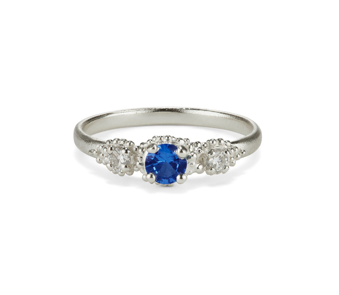 Sapphire Triple Cluster Ring