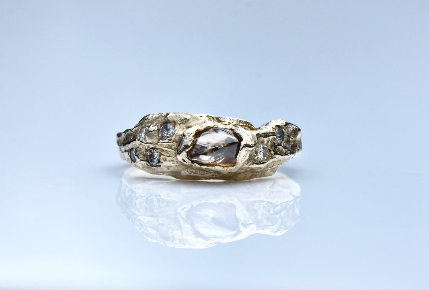 Mother Tree Ring - 9ct yellow gold and brown diamonds